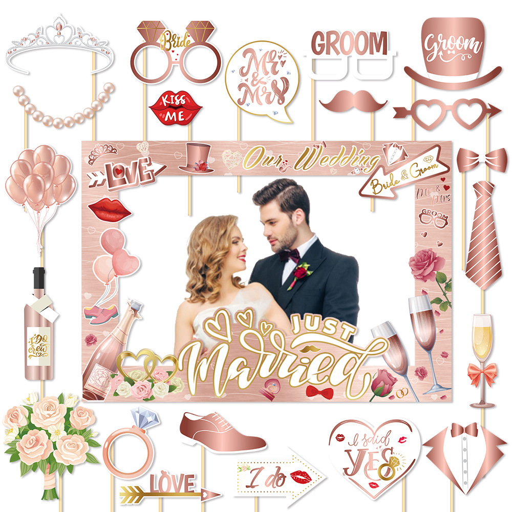 Wedding decoration bride and groom engagement paper photo frame photo props wedding party party supplies